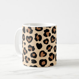 Djurtryck, Bleopard, Cheetah Spots, Hearts Kaffemugg