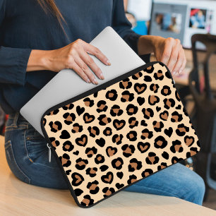 Djurtryck, Bleopard, Cheetah Spots, Hearts Laptop Fodral
