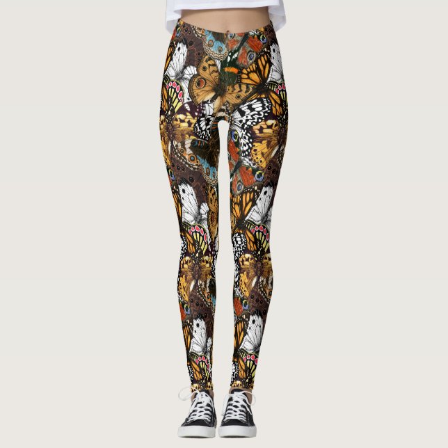 Djurtryck. Butterfly vingar Leggings (Framsida)