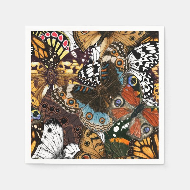 Djurtryck. Butterfly vingar Pappersservett (Framsidan)