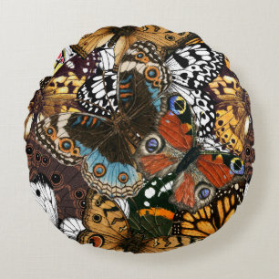Djurtryck. Butterfly vingar Rund Kudde