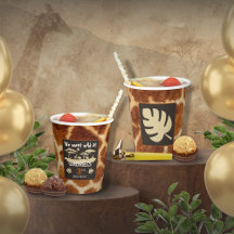 Djurtryck Giraff Födelsedag Pappersmugg