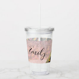 Djurtryck Glänsande Monogram Namn     Take Away Mugg