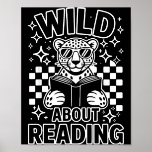 Djurtryck läser en bok karaktär barn vilda om poster