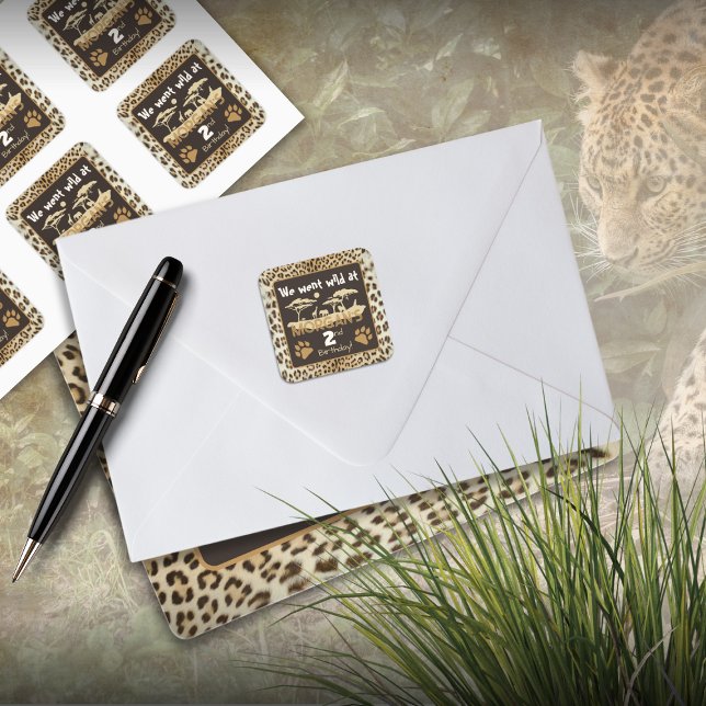 Djurtryck Leopard Birthday Sticker Fyrkantigt Klistermärke (Skapare uppladdad)