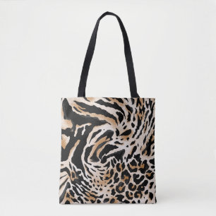 Djurtryck: Leopard Zebra Tiger Tygkasse