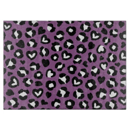 Djurtryck, Lila Leopard, Cheetah Spots, Heart