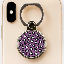 Djurtryck, Lila Leopard, Cheetah Spots, Heart
