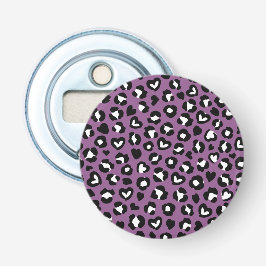 Djurtryck, Lila Leopard, Cheetah Spots, Heart Flasköppnare