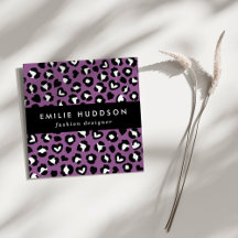 Djurtryck, Lila Leopard, Cheetah Spots, Heart