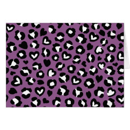 Djurtryck, Lila Leopard, Cheetah Spots, Heart Hälsningskort