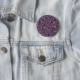 Djurtryck, Lila Leopard, Cheetah Spots, Heart Knapp