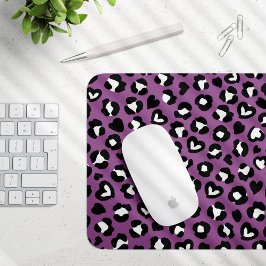Djurtryck, Lila Leopard, Cheetah Spots, Heart Musmatta