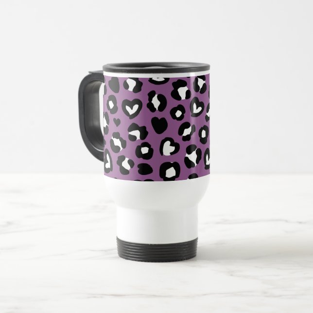 Djurtryck, Lila Leopard, Cheetah Spots, Heart Resemugg (Framsida vänster)