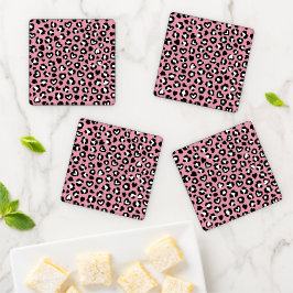 Djurtryck, Rosa Leopard, Cheetah Spots, Hearts
