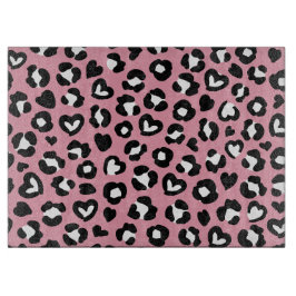 Djurtryck, Rosa Leopard, Cheetah Spots, Hearts