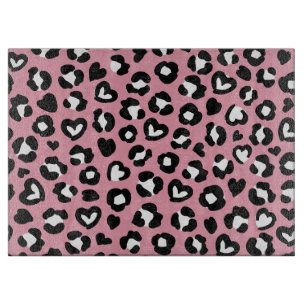 Djurtryck, Rosa Leopard, Cheetah Spots, Hearts