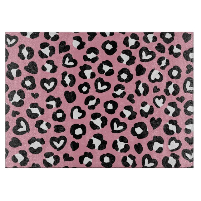 Djurtryck, Rosa Leopard, Cheetah Spots, Hearts (Framsidan)