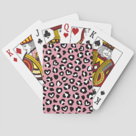 Djurtryck, Rosa Leopard, Cheetah Spots, Hearts Casinokort