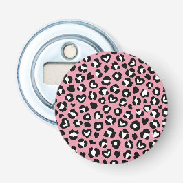 Djurtryck, Rosa Leopard, Cheetah Spots, Hearts Flasköppnare