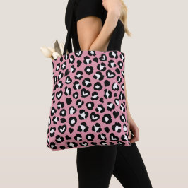 Djurtryck, Rosa Leopard, Cheetah Spots, Hearts Tygkasse