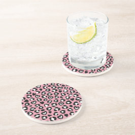 Djurtryck, Rosa Leopard, Cheetah Spots, Hearts Underlägg