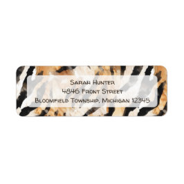 Djurtryck Safari, returadress på födelsedagen Etikett
