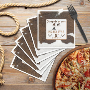 Djurtryck Stampede Brown Birthday Pappersservett