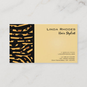 Djurtryck Vild Exotisk Zebra & Gepard Leopard Visitkort