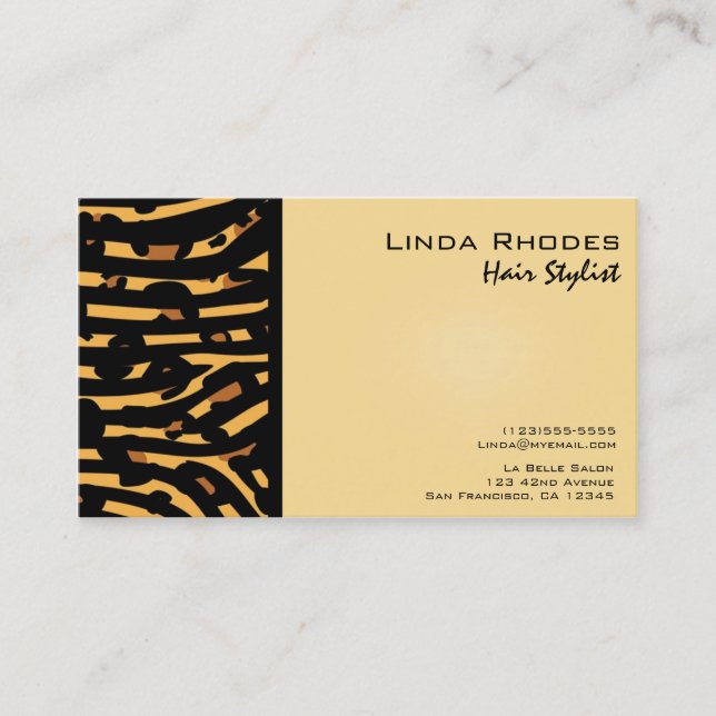 Djurtryck Vild Exotisk Zebra & Gepard Leopard Visitkort (Framsida)