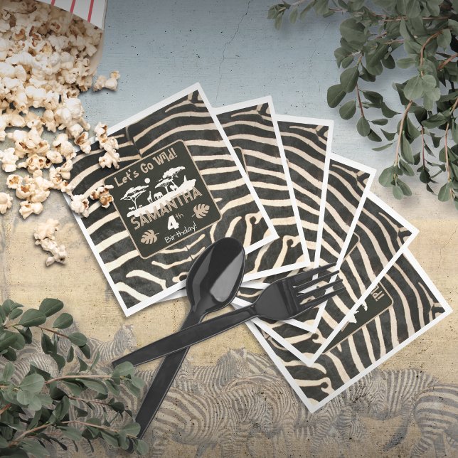 Djurtryck Zebra Födelsedag Pappersservett (Skapare uppladdad)