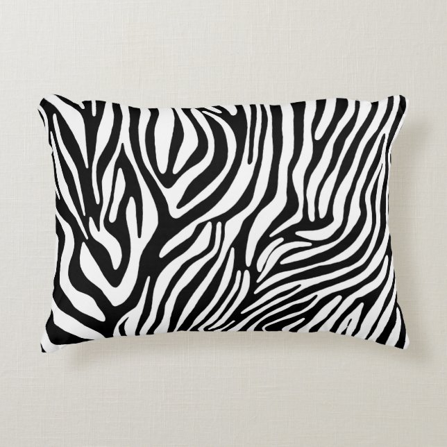 Djurtryck. Zebra/Tiger-ornament. Sömlös pinne Prydnadskudde (Framsidan)
