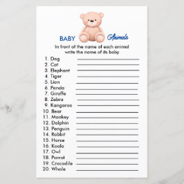 Djurungar | Pojk-barn Baby Shower Pappersark