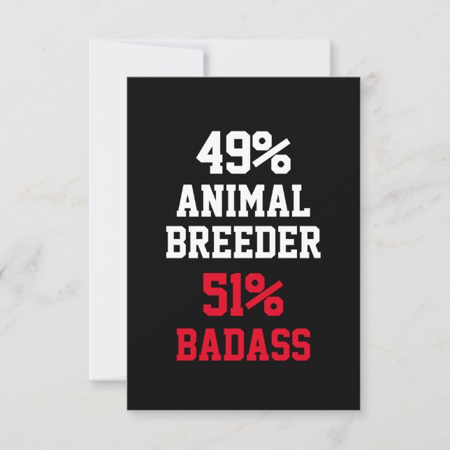 Djuruppfödare Badass-kort Kort (Framsida)