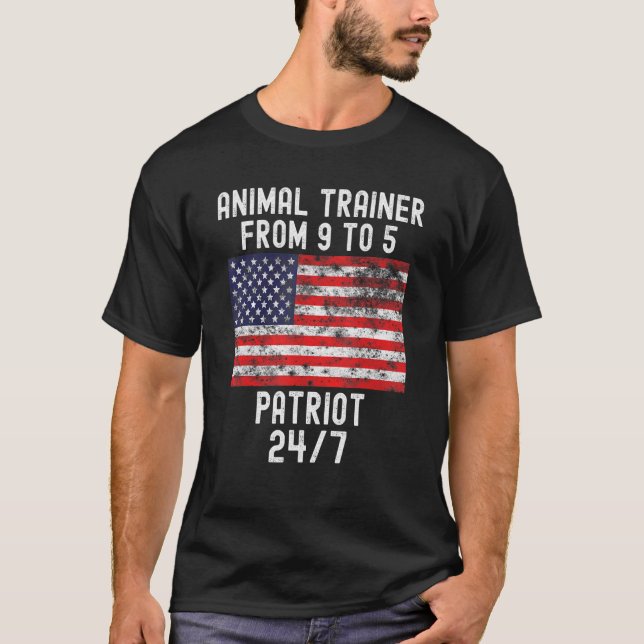 Djurutbildare Patrio Patriotic 4:e juli i USA FL T Shirt (Framsida)