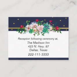 Djurutrymmeskort för guld Confetti och Flowers Brö Tilläggskort