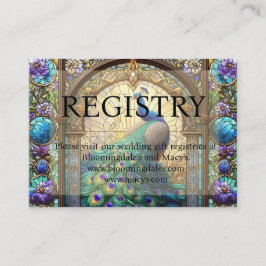 Djurutrymmeskort för Peacock Bröllop Gift-registre Visitkort