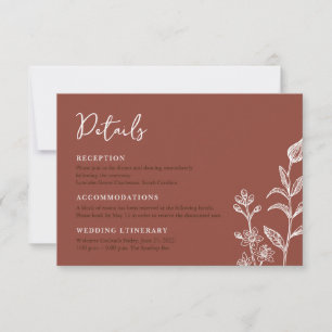 Djurutrymmeskort för Rustic boho chic blommigt brö Tack Kort