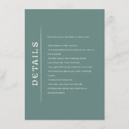 Djurutrymmeskort för San Miguel Bröllop Tilläggskort