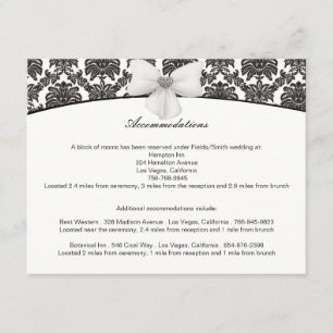 Djurutrymmeskort i Damask Elegance Bröllop Tilläggskort
