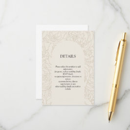 Djurutrymmets Beige brunhus elegant bröllop Tilläggskort