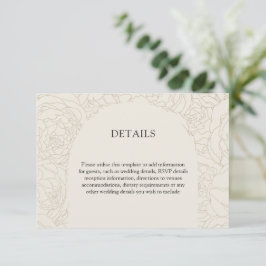 Djurutrymmets Beige brunhus elegant bröllop Tilläggskort