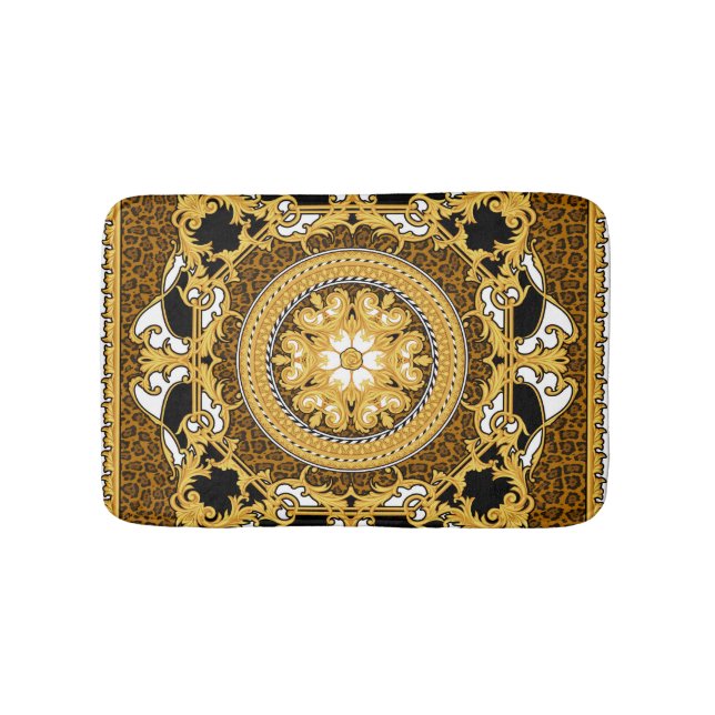 Djurutskrift Golden Scrollss Silke Badrumsmatta (Framsidan)
