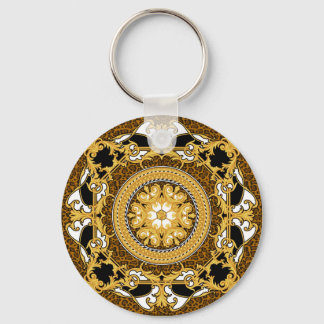 Djurutskrift Golden Scrollss Silke Nyckelring