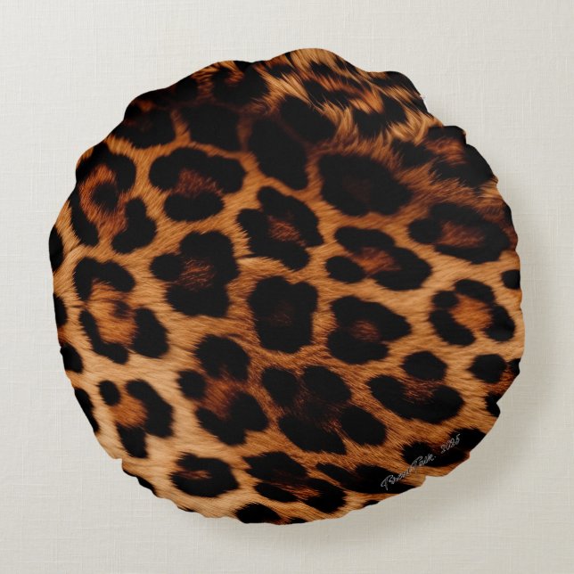 Djurutskrift Rund Kudde (Baksidan)