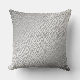 Djurutskrift Silver Glitter Glam Kudde