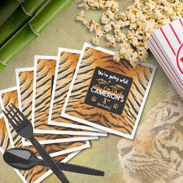 Djurutskrift Tiger Birthday Pappersservett