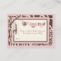 Djurutskrift Tutu Clothesline Diaper Raffle Biljet