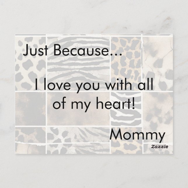 Djurutskrift - vykort (Baksida)