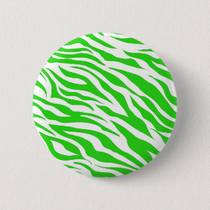 Djurutskrifter i Vilden Lime Green White Zebra rän Knapp